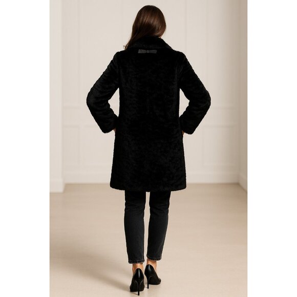 Kate Spade New York Faux Fur Coat Women’s M Elegant Textured Plush Winter Jacket - Picture 5 of 14
